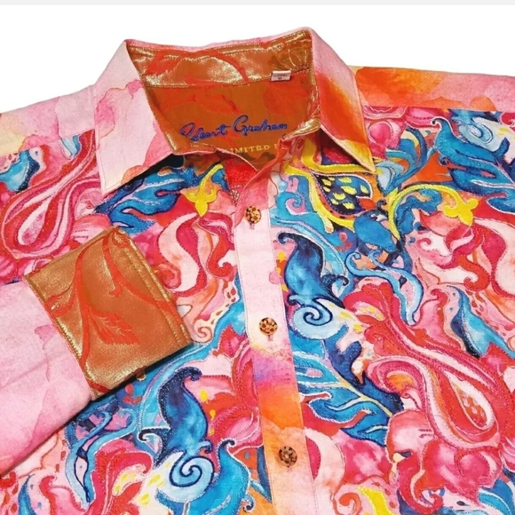 Robert Graham Shirts Robert Graham Mens Large 498 Limited Edition Embroidered Sport Shirt